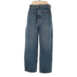 Khaite Preen Denim Pant Jeans Wide Leg Low Rise Pants 30 Banning Blue Designer